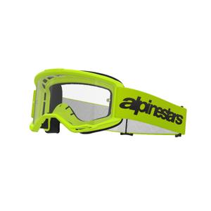 Alpinestars Vision 3 Wordmark флуорово жълти очила за мотокрос с прозрачен плексиглас