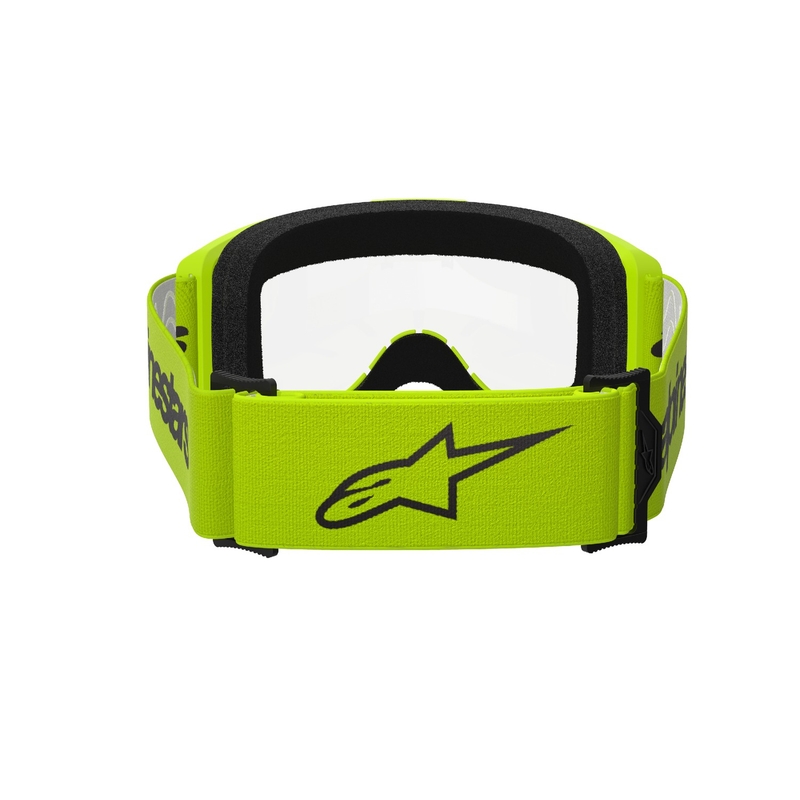 Alpinestars Vision 3 Wordmark флуорово жълти очила за мотокрос с прозрачен плексиглас