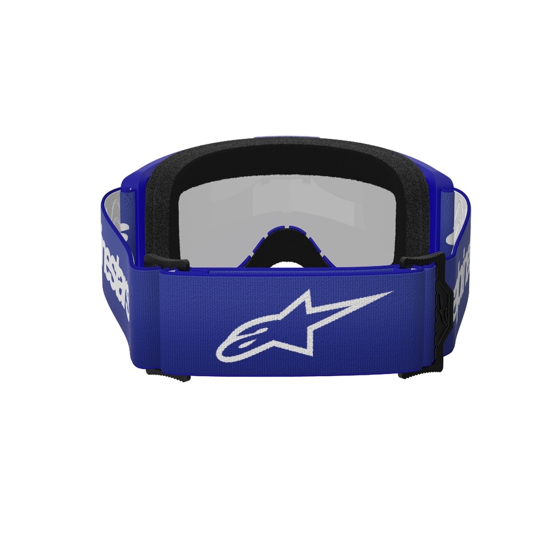 Очила за мотокрос Alpinestars Vision 3 Wordmark сини с огледални сребърни лещи