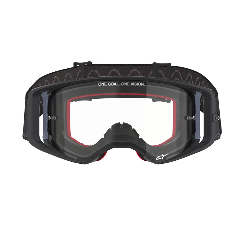 Очила за мотокрос Alpinestars Supertech Corp в черно и сиво с прозрачни стъкла