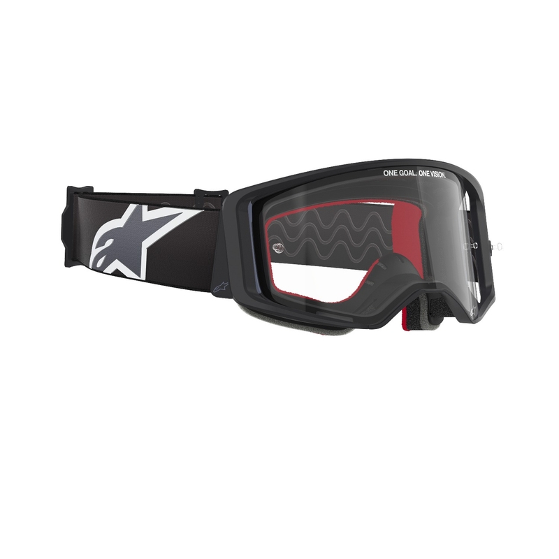 Очила за мотокрос Alpinestars Supertech Corp в черно и сиво с прозрачни стъкла