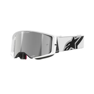 Alpinestars Supertech Corp бели очила за мотокрос с огледални сребърни лещи