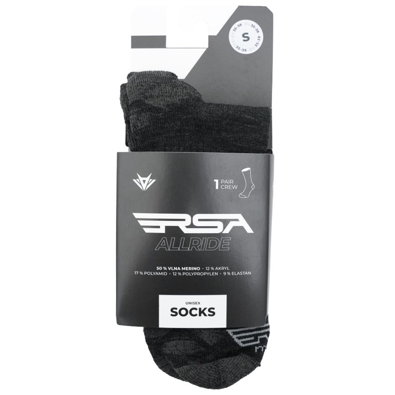 RSA Allride Merino ниски чорапи тъмно сиво