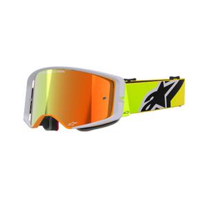 Alpinestars Supertech Corp флуорово жълто-сиви очила за мотокрос с огледални червени стъкла