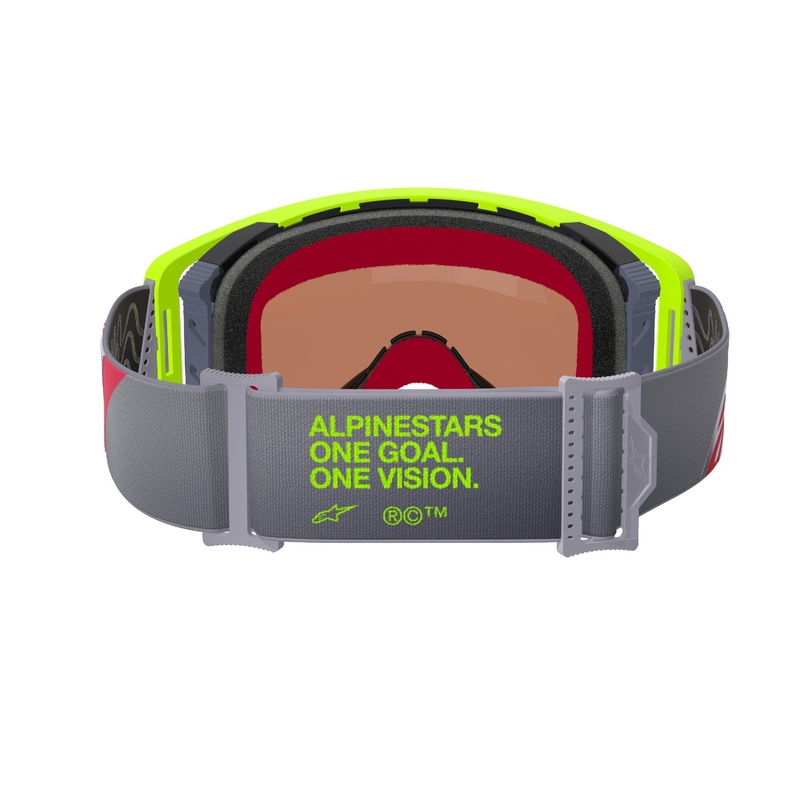 Alpinestars Supertech Corp флуорово жълто-червени очила за мотокрос с огледални сребърни стъкла