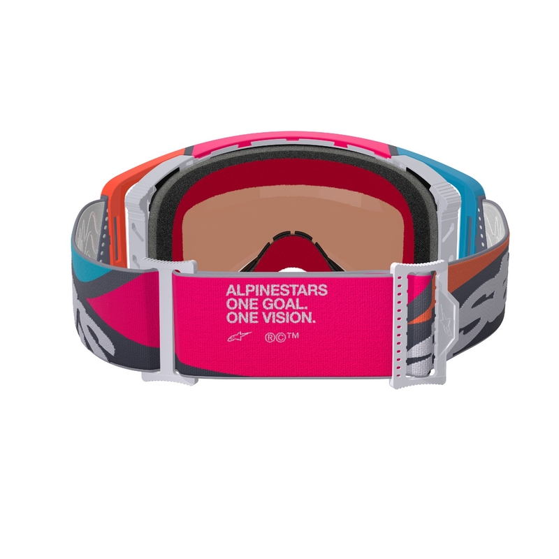 Очила за мотокрос Alpinestars Supertech Stream сиво-мултицветен с огледални сребърни лещи