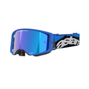 Alpinestars Supertech Stream сини очила за мотокрос с огледални сини лещи
