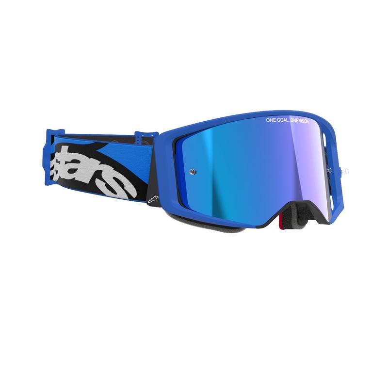 Alpinestars Supertech Stream сини очила за мотокрос с огледални сини лещи