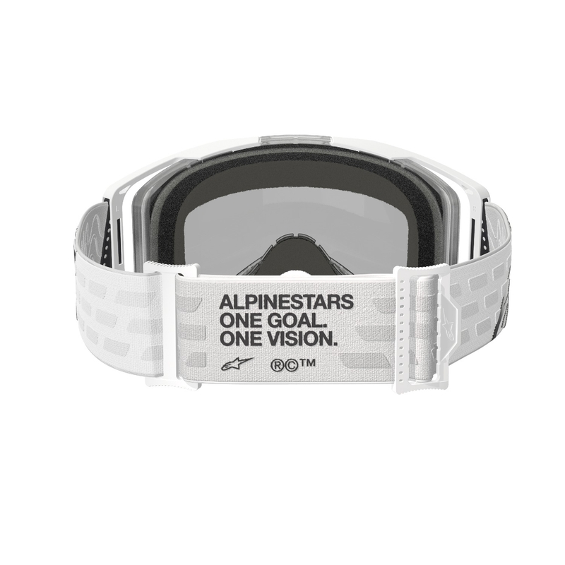 Очила за мотокрос Alpinestars Vision 8 Corp бели с огледални сребърни лещи