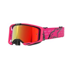 Очила за мотокрос Alpinestars Vision 8 Corp розови с огледални червени лещи