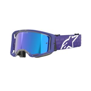 Очила за мотокрос Alpinestars Vision 8 Corp лилави с огледални сини лещи