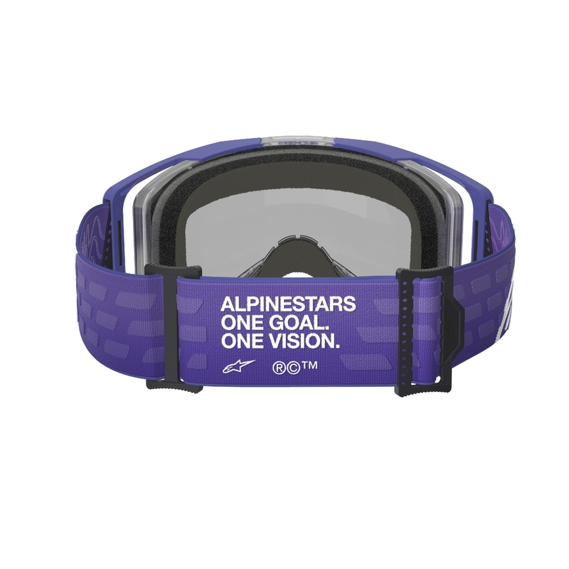 Очила за мотокрос Alpinestars Vision 8 Corp лилави с огледални сини лещи