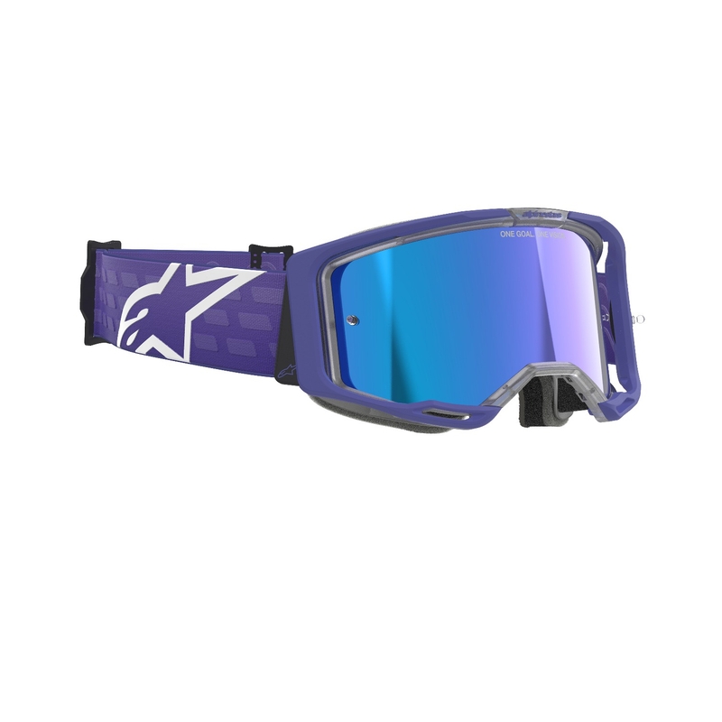 Очила за мотокрос Alpinestars Vision 8 Corp лилави с огледални сини лещи