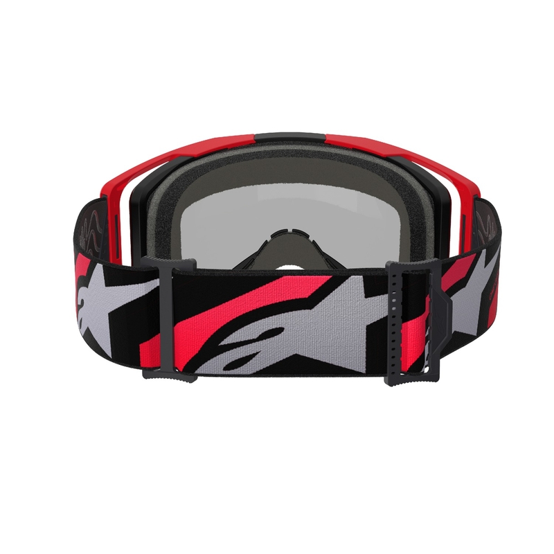 Alpinestars Vision 8 Luar червени и черни очила за мотокрос с огледални сребърни стъкла