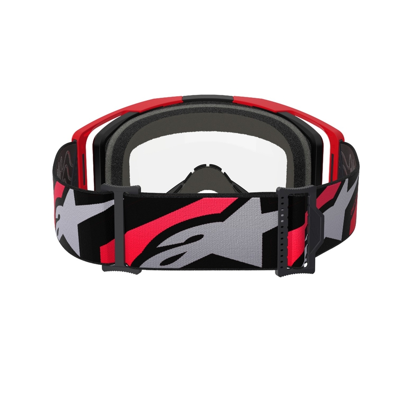 Alpinestars Vision 8 Luar червени и черни очила за мотокрос с прозрачни стъкла