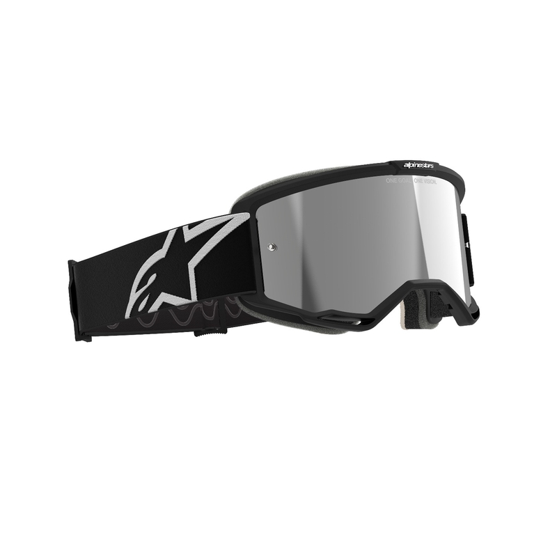 Очила за мотокрос Alpinestars Vision 5 Corp черни с огледални сребърни стъкла