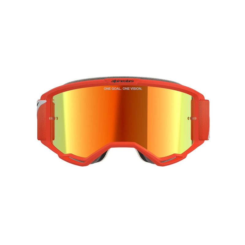 Очила за мотокрос Alpinestars Vision 5 Corp оранжеви с огледални червени лещи