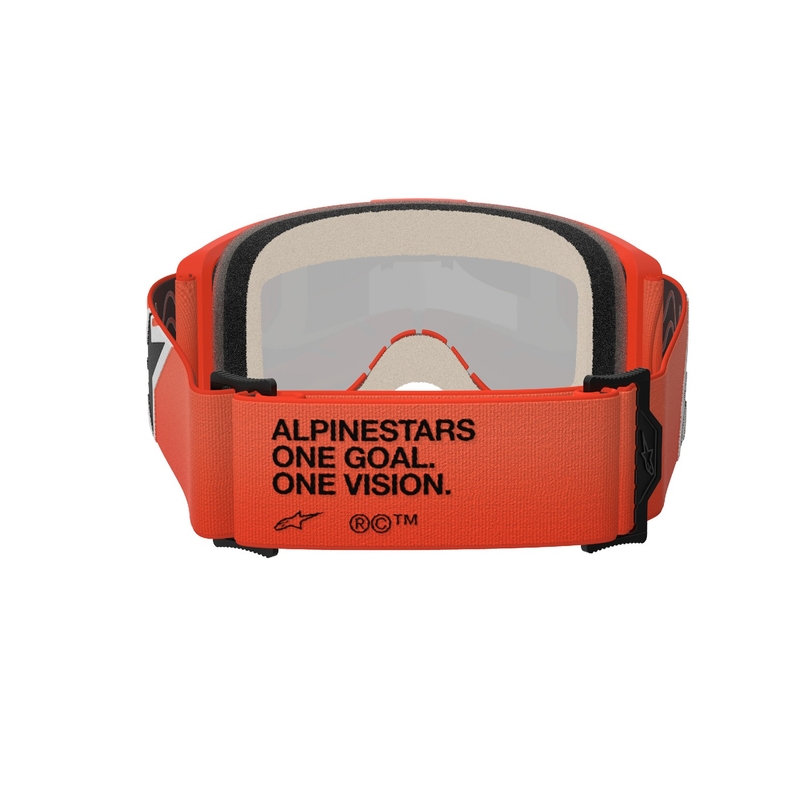 Очила за мотокрос Alpinestars Vision 5 Corp оранжеви с огледални червени лещи