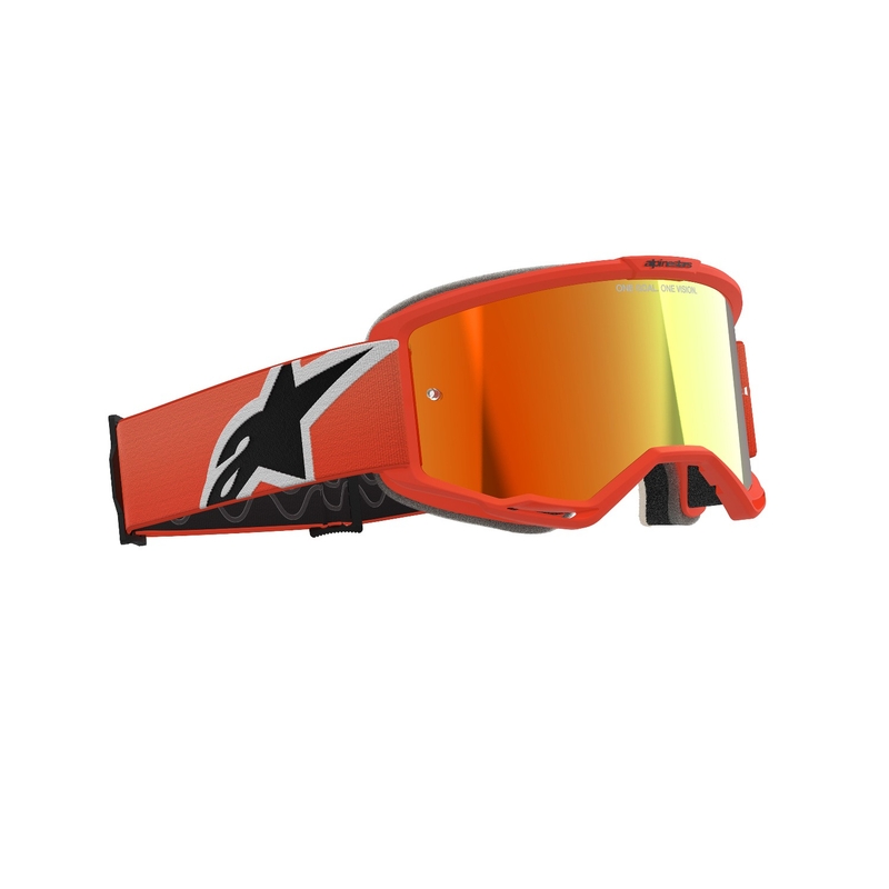 Очила за мотокрос Alpinestars Vision 5 Corp оранжеви с огледални червени лещи