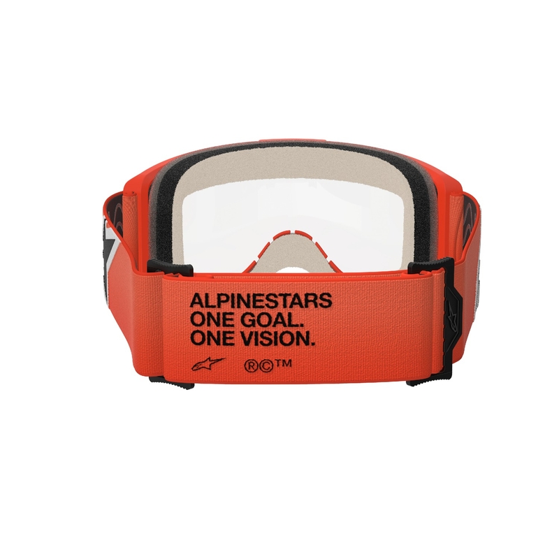 Очила за мотокрос Alpinestars Vision 5 Corp оранжеви с прозрачни стъкла