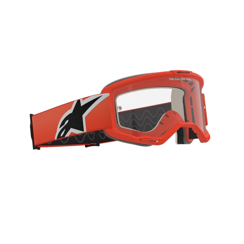 Очила за мотокрос Alpinestars Vision 5 Corp оранжеви с прозрачни стъкла