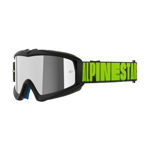 Очила за мотокрос Alpinestars Vision Youth Hollow черно-антрацитно-флуорово жълто с огледални сребърни лещи
