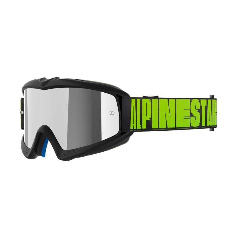 Очила за мотокрос Alpinestars Vision Youth Hollow черно-антрацитно-флуорово жълто с огледални сребърни лещи