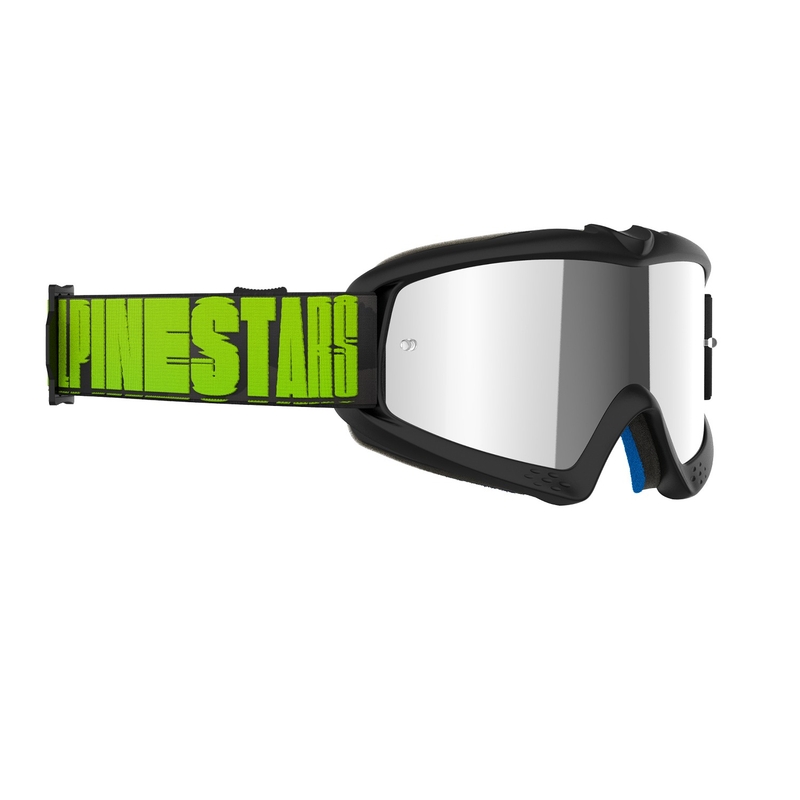 Очила за мотокрос Alpinestars Vision Youth Hollow черно-антрацитно-флуорово жълто с огледални сребърни лещи
