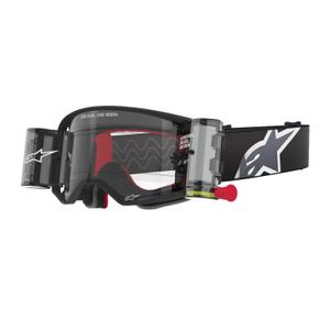 Очила за мотокрос Alpinestars Supertech Corp ROLL-OFF с широко зрение черно-сиви с прозрачни лещи