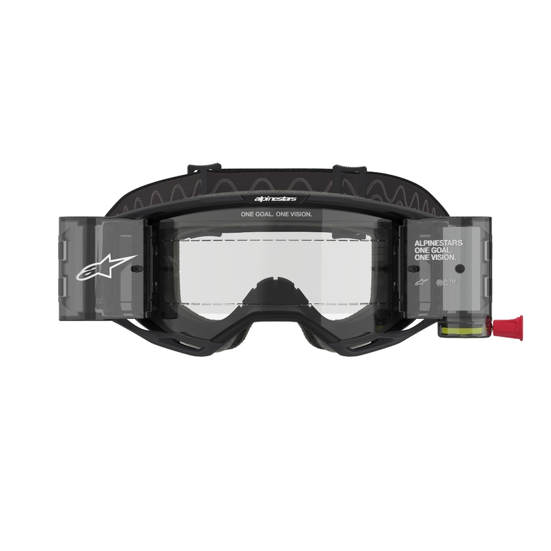 Alpinestars Vision 8 Corp ROLL-OFF очила за мотокрос с широко зрение черни с прозрачни лещи