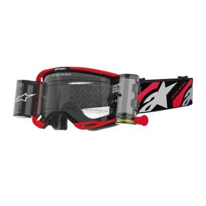 Очила за мотокрос Alpinestars Vision 8 Luar ROLL-OFF с широко зрение червено-черни с прозрачни лещи