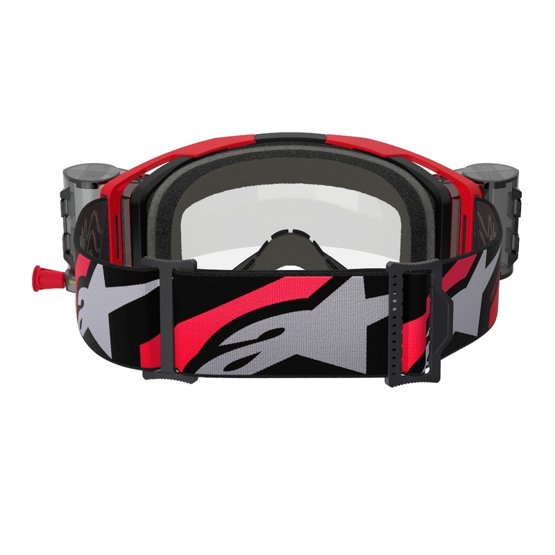 Очила за мотокрос Alpinestars Vision 8 Luar ROLL-OFF с широко зрение червено-черни с прозрачни лещи