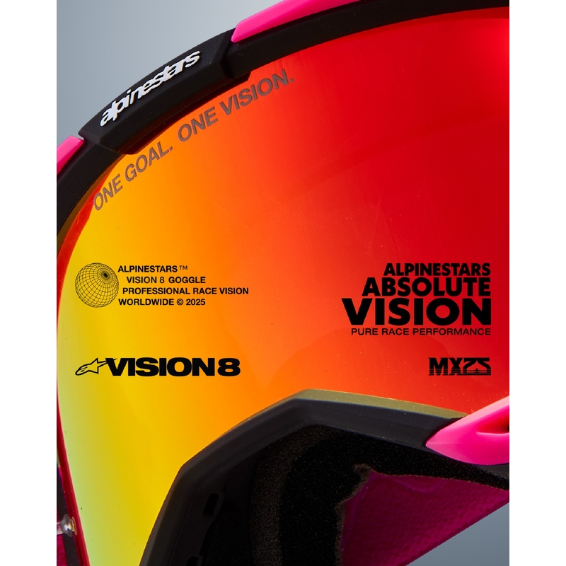 Очила за мотокрос Alpinestars Vision 8 Luar ROLL-OFF с широко зрение червено-черни с прозрачни лещи