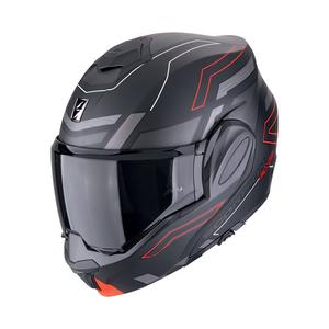 Сгъваема мотоциклетна каска Scorpion EXO-TECH EVO CONQUER матирана черно-червена