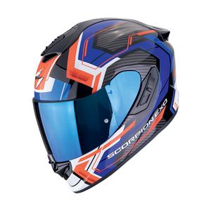 Интегрална мотоциклетна каска Scorpion EXO-1400 EVO II AIR LINART черно-синьо-червена