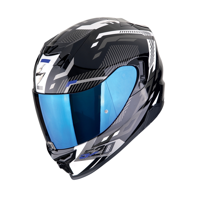 Интегрална мотоциклетна каска Scorpion EXO-520 EVO AIR RANKA черно-бяло-синя разпродажба