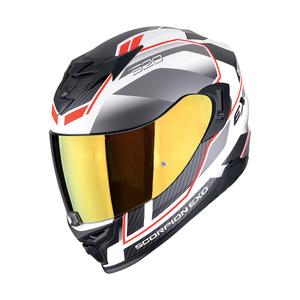 Интегрална мотоциклетна каска Scorpion EXO-520 EVO AIR LENA матова бяло-сребристо-червена