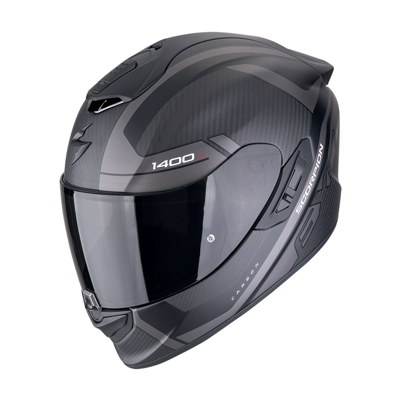Интегрална мотоциклетна каска Scorpion EXO-1400 EVO II CARBON AIR ENKO матова черно-сребърна разпродажба