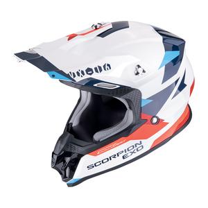 Мотокрос каска Scorpion VX-16 EVO AIR ROD бяло-червено-синя