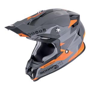 Мотокрос каска Scorpion VX-16 EVO AIR ROD сиво-оранжева