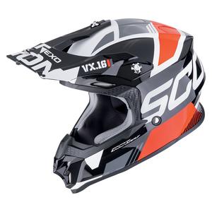 Мотокрос каска Scorpion VX-16 EVO AIR ANALOG черно-червена