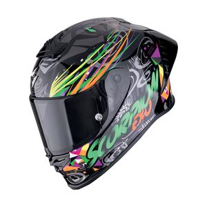 Интегрална каска за мотоциклет Scorpion EXO-R1 EVO II AIR SAVAGE черно-зелено-оранжева