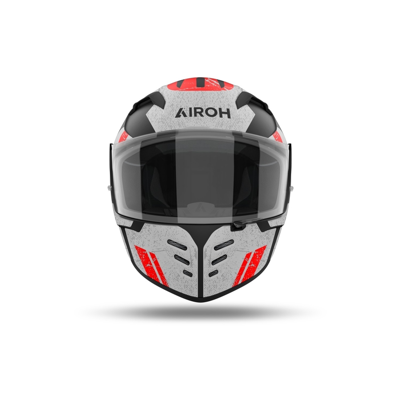 Интегрална мотоциклетна каска Airoh CONNOR Omega матова бяло-червена
