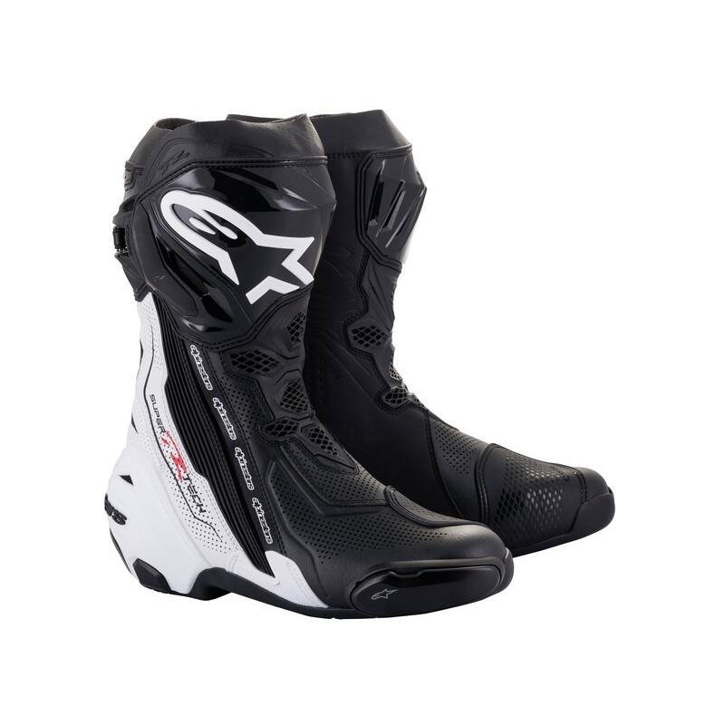Alpinestars Supertech R Vented Black and White Мотоциклетни ботуши