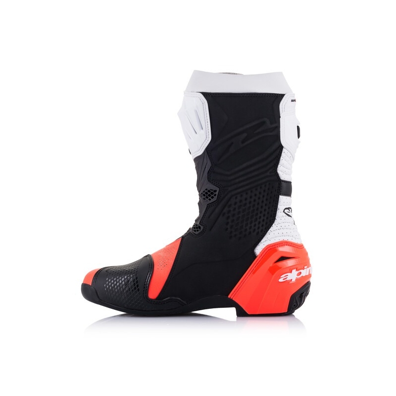 Alpinestars Supertech R Vented Black-White-Fluo Red Мотоциклетни ботуши
