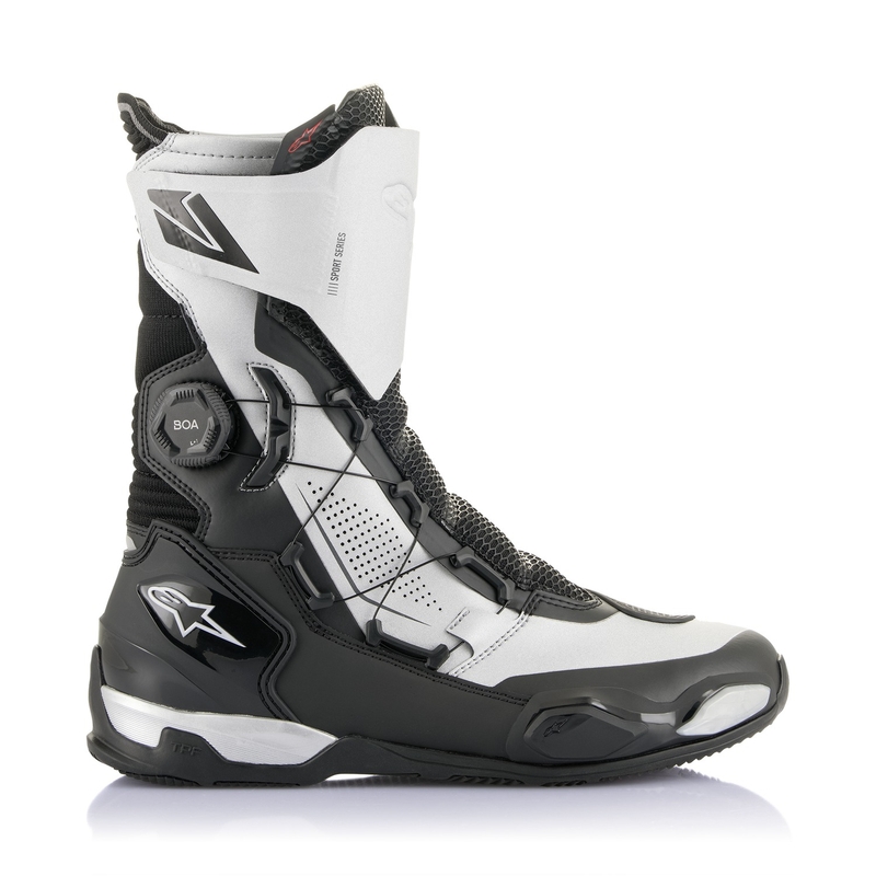 Alpinestars SP-X BOA ботуши за мотоциклет черни и сребърни