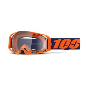 Очила за мотокрос 100% ARmatic Neon Orange с прозрачен плексиглас