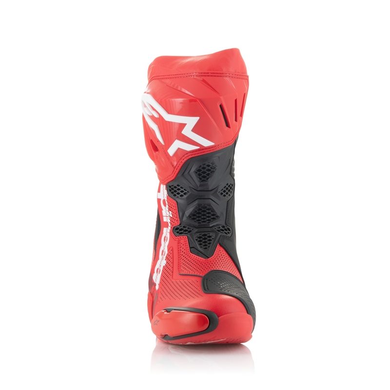 Alpinestars Supertech R Vented флуо червени ботуши за мотоциклет