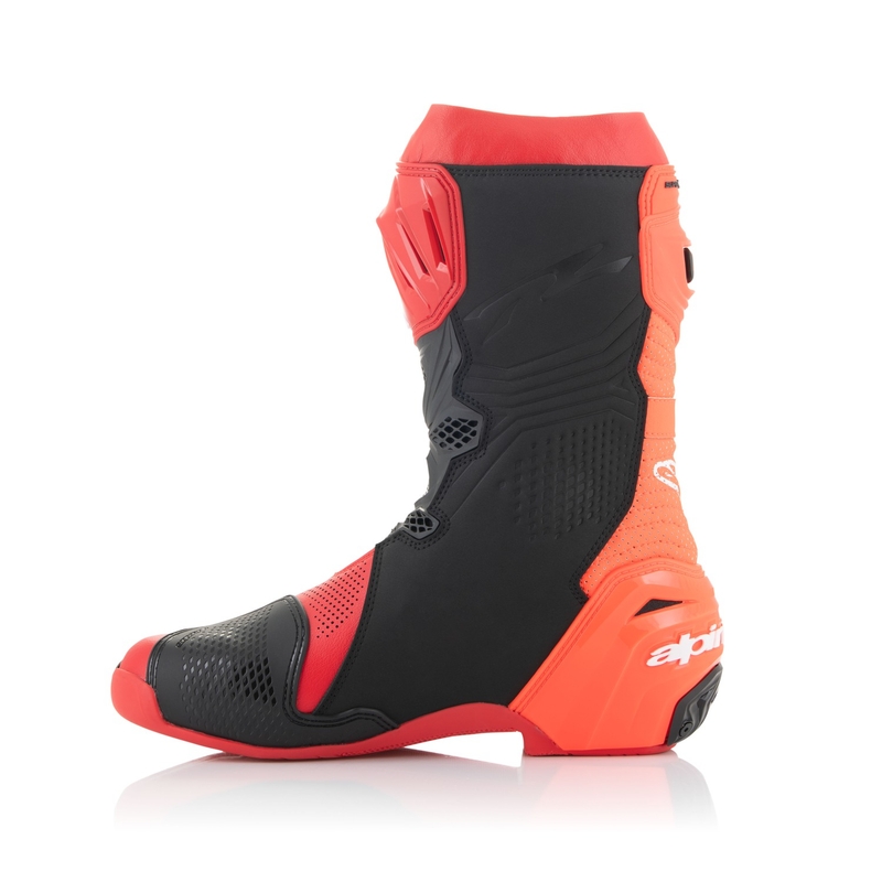 Alpinestars Supertech R Vented флуо червени ботуши за мотоциклет