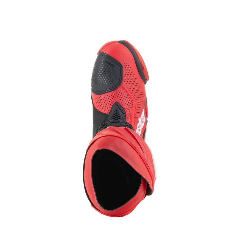Alpinestars Supertech R Vented флуо червени ботуши за мотоциклет